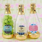 Baby Shower Personalized expressions gold accented clear champagne bottle container