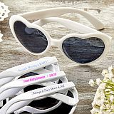 Design your own direct screen print Heart Shaped white Sunglasses