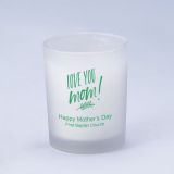 Personalized frosted candle holder with wax - Mother's Day design