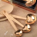 Love beyond measure set of 3 Gold stainless steel heart shaped measuring spoons