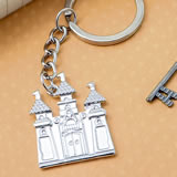 Silver castle key chain