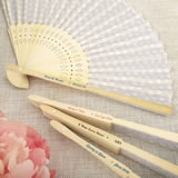 Personalized Collection Silver scallop folding fan favor