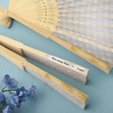 Personalized Metallics Collection Silver scallop folding fan favor