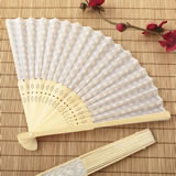 Silver scallop silk folding fan favor