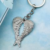 Silver Guardian Angel wings metal key chain