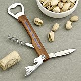 Personalized expressions natural wood multi-function bar tenders tool
