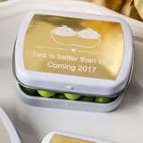 Anniversary, Baby Shower, Birthday Personalized metallics collection Mint tins from fashioncraft