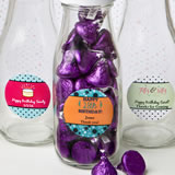 Personalized classic glass milk bottles - birthday design