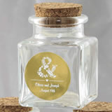 Personalized Metallics Collection square clear glass treat jar