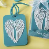Turquoise Angel Wing design luggage tag