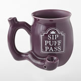 Sip Puff Pass mug - Purple with white letters