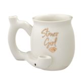 Stoner girl white with gold imprint mug - roast and toast mug