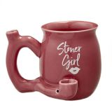 Stoner girl pink with white imprint mug - roast and toast mug