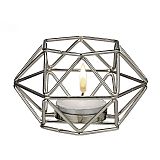 Silver hexagon shaped geometric design tea light / votive candle holder