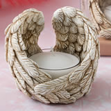Religious Guardian Angel wings tealight candle holder