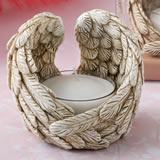 Memorial Guardian Angel wings tealight candle holder