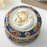 Religious Madonna and Child Rosary box - trinket box
