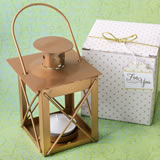 Religious Love lights the way luminous lantern in a  matte gold finish