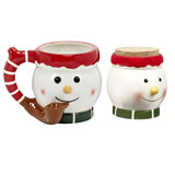 Snowman Roast & Toast mug and stash jar