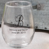 9oz Stemless wine glasses from Fashioncraft's Silkscreened Monogram Collection