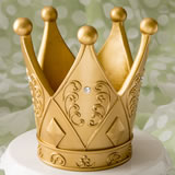6" tall Ornate Crown themed gold centerpiece