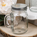 16 Ounce Perfectly Plain Glass Mason Jar with Handle  from Fashioncraft