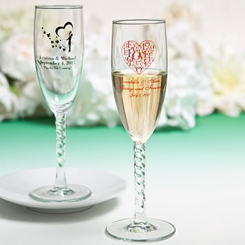 champagne flute with twisted