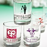 Personalized Wedding Votive/Shot Glasses with Exclusive Designs 3.5oz