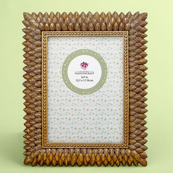 Brushed gold leaf design 5 x 7 frame
