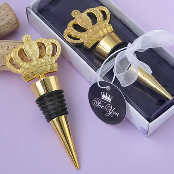 gold metal crown design bottle stopper