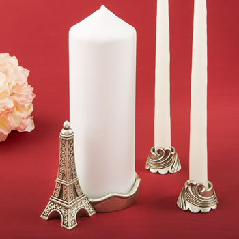 Paris / Eiffel tower themed Unity candle set from fashioncraft