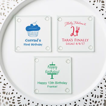 Personalized Stylish coasters from fashioncraft - birthday design