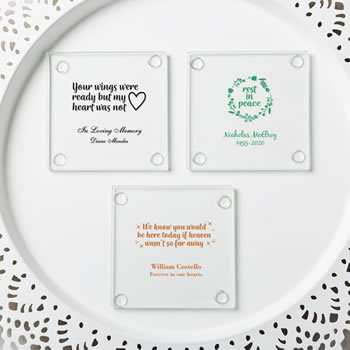 Personalized Memorial Glass Coasters