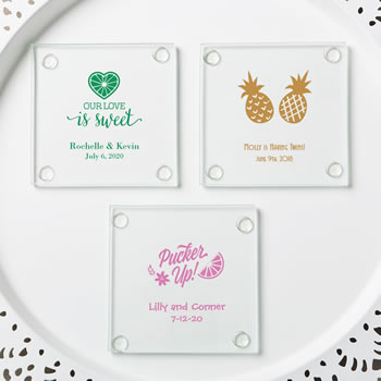 personalized stylish coasters from fashioncraft - tropical design