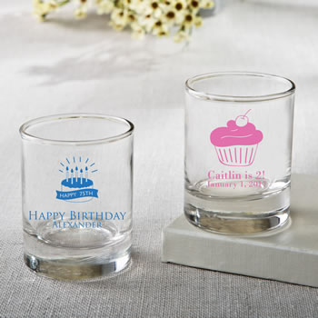 Personalized Shot glass or votive from fashioncraft - birthday design