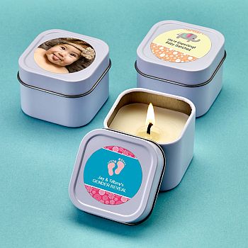 Personalized Expressions white scented travel  Candle Tin