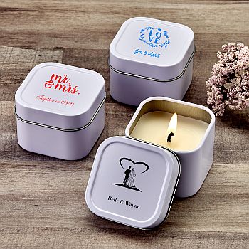 Design your own direct screen printed scented  travel  candle tin