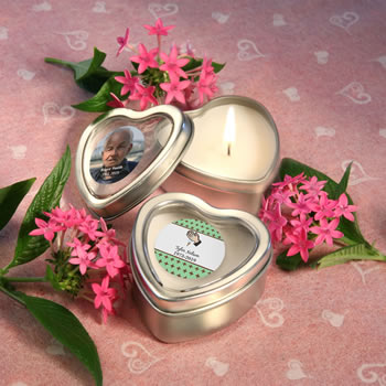 Memorial Personalized Expressions Collection Scented Heart Shaped Travel Candles