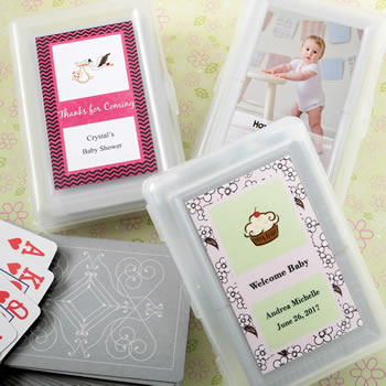 Personalized  Baby Shower expressions collection playing cards with a designer top