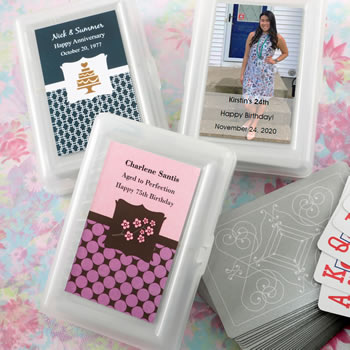 Personalized  Anniversary, Birthday Expressions collection playing cards with a designer top