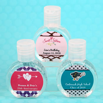 Anniversary, Graduation, Sweet 16 Personalized expressions hand sanitizer favor
