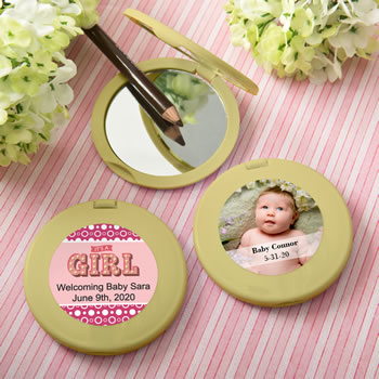 Personalized Expressions Collection Gold  Compact Mirror - Baby