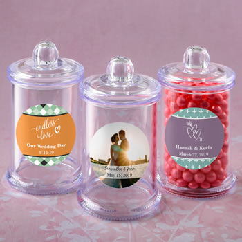 Personalized expressions collection clear acrylic apothecary jar with lid