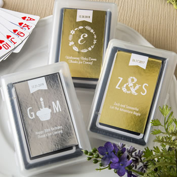 Personalized Metallics Collection playing cards favors