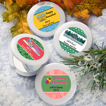 Design Your Own Collection Mirror Compact Favors - Holiday Themed