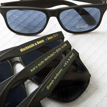 personalized metallics collection black sunglasses from fashioncraft