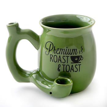 premium roast & Toast single wall mug - green with black print