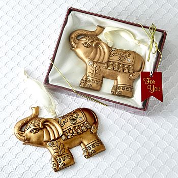 1 Gold Elephant Wine Bottler Stopper Wedding Favor Gift Good Luck Custom Tag