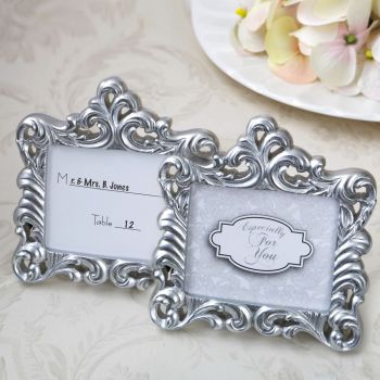 25 Baroque Pearl Silver Table Photo Frames Wedding Party Favors 