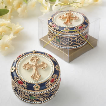 Religious Cross Rosary box - trinket box